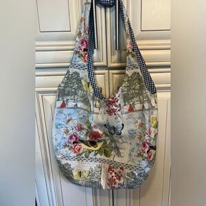 French writings Nature crossbody fabric handbag